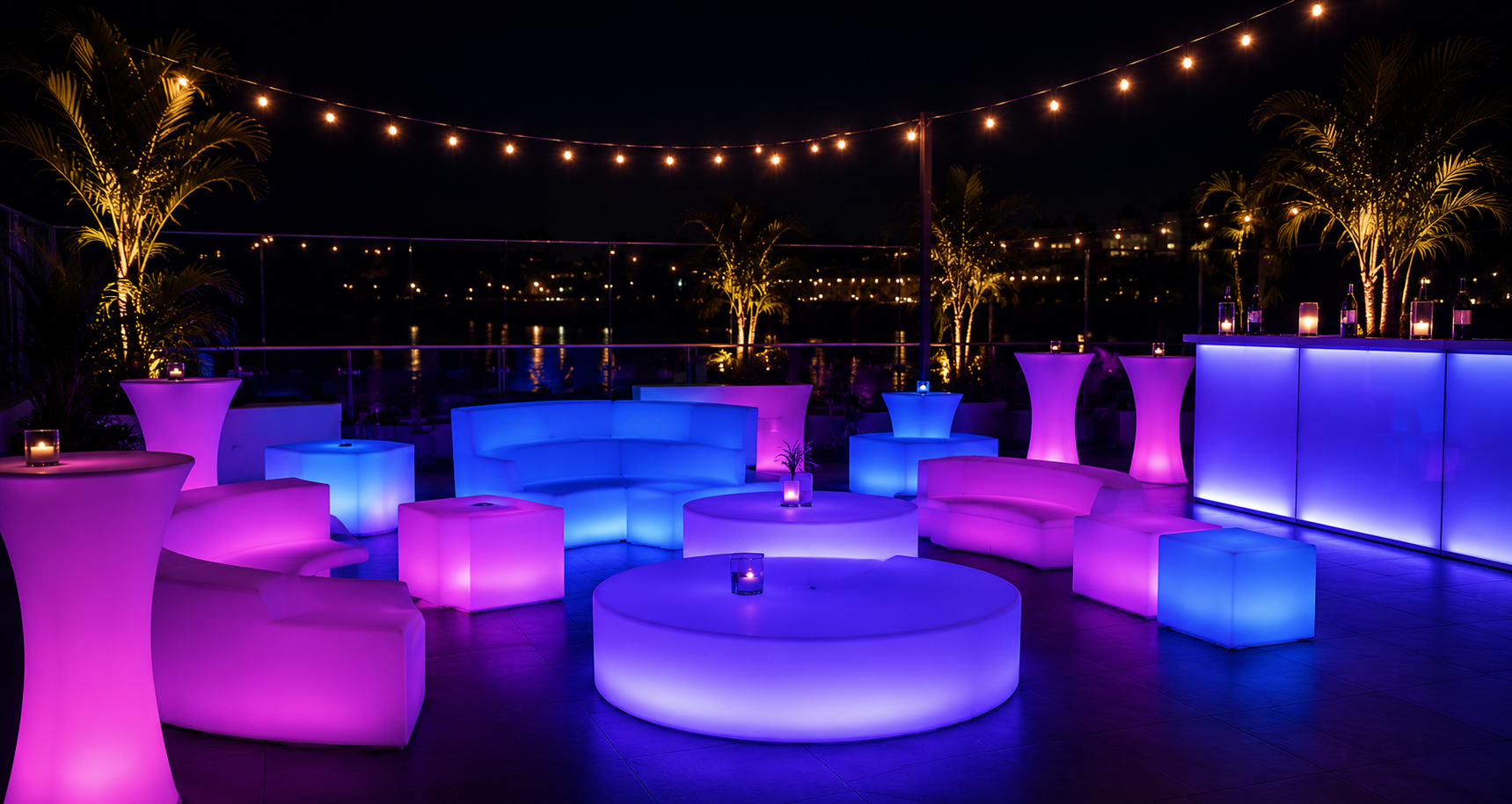 LED meubilair verhuur groot evenement Twente